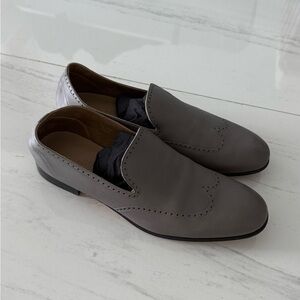Men's HERMES Gray Leather Loafers